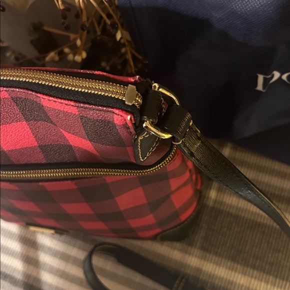Dooney & Bourke Red and Black Checkered Crossbody Bag - Picture 12 of 14